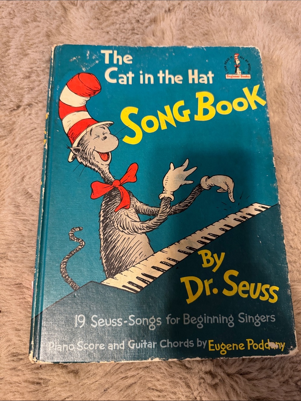 Dr. Seuss Teal Cover with Red & White Hat Song Book Vintage Condition